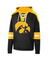 Men's Colosseum Iowa Hawkeyes Lace-Up 4.0 Pullover Hoodie