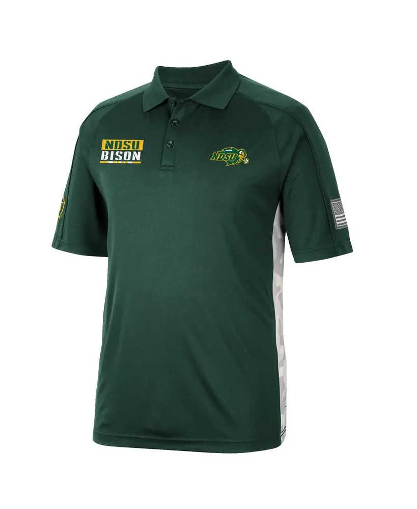 Men's Colosseum Green Ndsu Bison Oht Military-Inspired Appreciation Snow Camo Polo Shirt