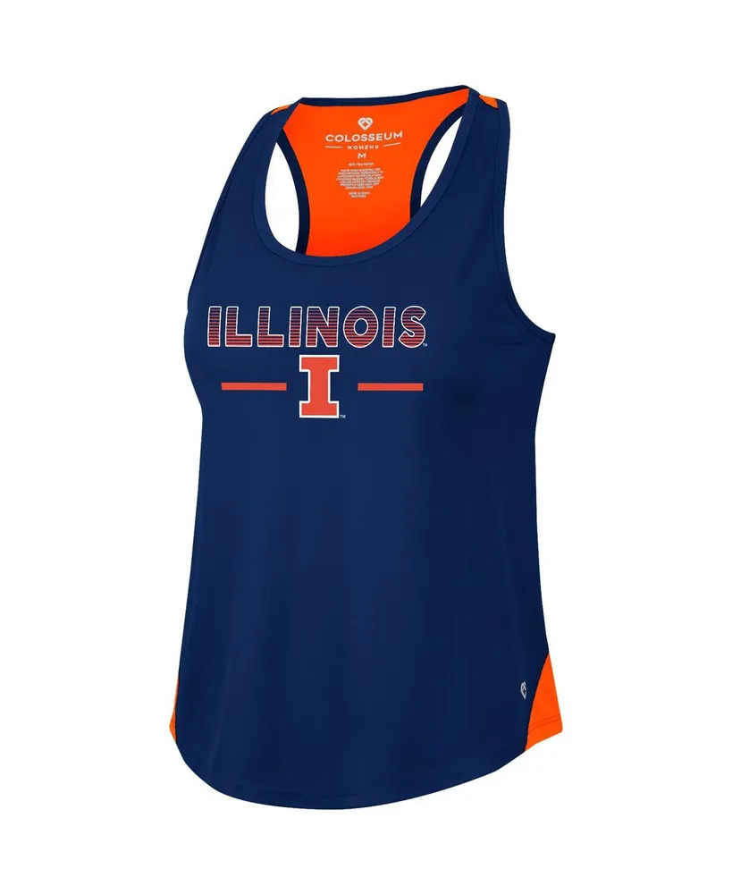 Women's Colosseum Navy Illinois Fighting Illini Sachs 2-Hit Scoop Neck Racerback Tank Top