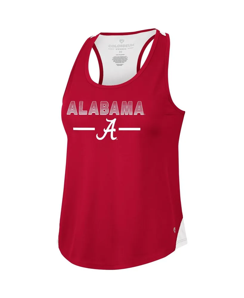 Women's Colosseum Crimson Alabama Tide Sachs 2-Hit Scoop Neck Racerback Tank Top