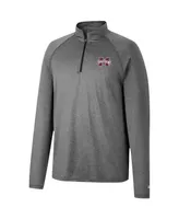 Men's Colosseum Heathered Gray Mississippi State Bulldogs Earth First Raglan Quarter-Zip Windshirt