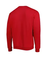 Men's Colosseum Red Bradley Braves Arch Over Logo Pullover Sweatshirt