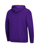 Men's Colosseum Purple Lsu Tigers Slash Stack 2.0 Pullover Hoodie