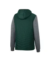 Men's Colosseum Green Michigan State Spartans Course Herringbone Full-Zip Hoodie