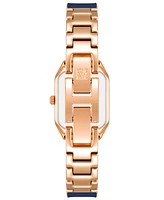 Anne Klein Women's Rose Gold-Tone Alloy with Navy Enamel Bangle Watch 32mm - Rose Gold