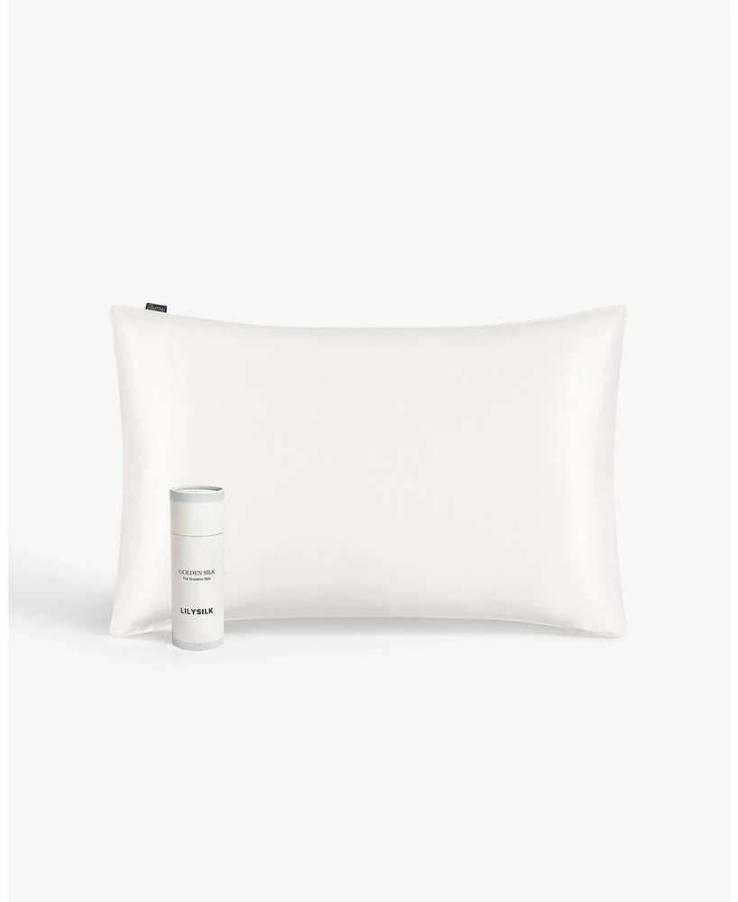 Lilysilk White 100% Pure Mulberry Silk Pillowcase, Standard
