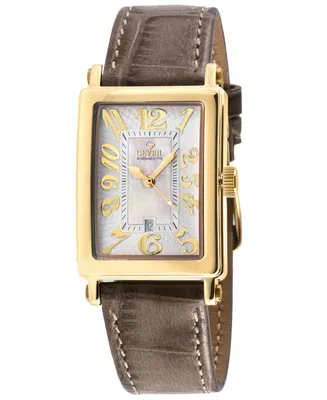 Gevril Women's Avenue of Americas Mini Swiss Quartz Italian Leather Strap Watch 25mm x 32mm