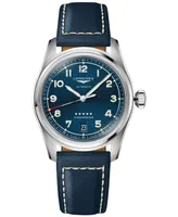 Longines Women's Swiss Automatic Chronometer Spirit Blue Leather Strap Watch 37mm
