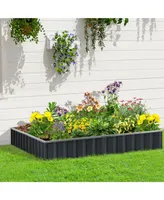 Metal Raised Garden Bed No Bottom Large Steel Planter Box w/ Gloves