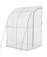 Outsunny 5' x 4' x 7' Outdoor Walk-in Lean-to house, Pe Cover,