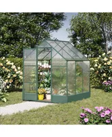 Outsunny 6' x 6' x 7' Walk-in Greenhouse Polycarbonate House with Window/Doors