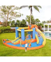 Outsunny 13.7' x 11.8' x 6.2' Outdoor Inflated Castle Splashing, Slide & Climb