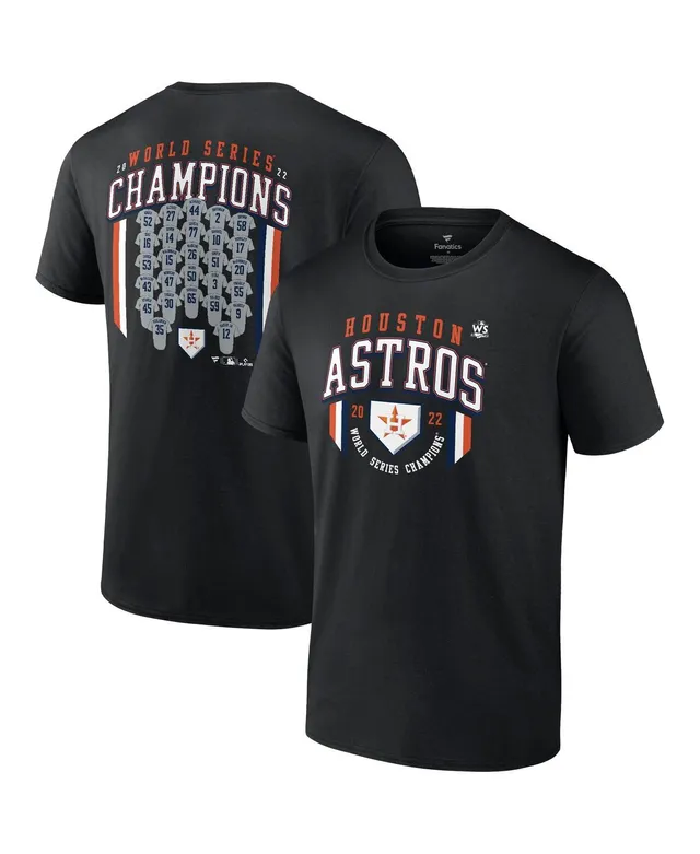 Men's Fanatics Branded Navy Houston Astros 2022 World Series Champions Signature Roster Long Sleeve T-Shirt Size: 4XL
