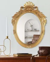 Oval Antique-Like Metal Framed Wall Mirror, 35" x 26"