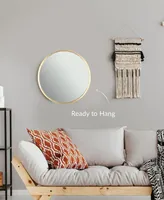 Round Metal Wall Mirror, 24" D