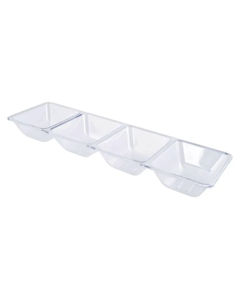 Smarty Had A Party 9 x 13 White Rectangular with Groove Rim Plastic Serving Trays (24 Trays)