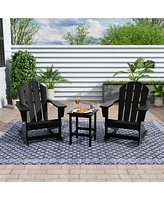 WestinTrends 3 Piece set Outdoor Patio Poly Adirondack rocking chairs with side table