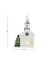 8" Nostalgic Ceramic Village Church Holiday Decor