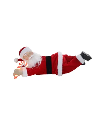 19.25" Sleeping Santa Holiday Decor