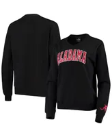 Women's Colosseum Black Alabama Crimson Tide Campanile Pullover Sweatshirt