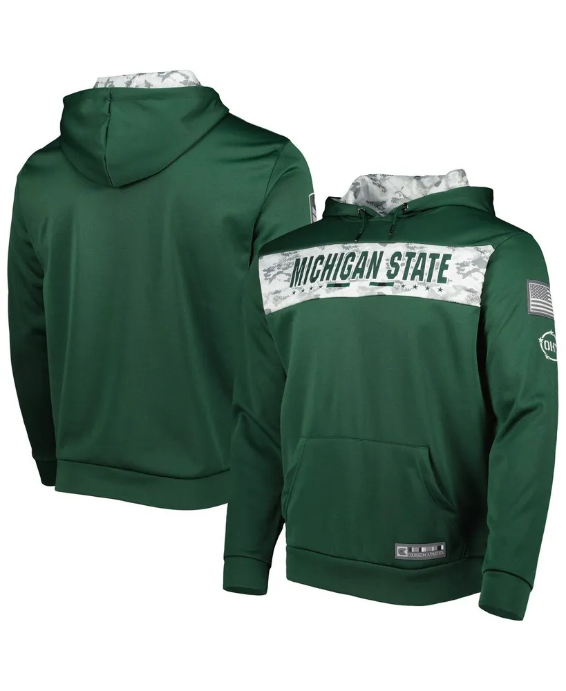 Men's Colosseum Green Michigan State Spartans Oht Military-Inspired Appreciation Team Color Pullover Hoodie