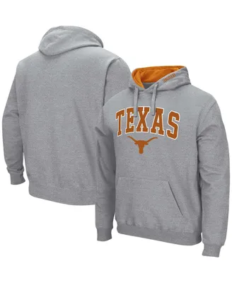 Men's Colosseum Heathered Gray Texas Longhorns Arch & Team Logo 3.0 Pullover Hoodie