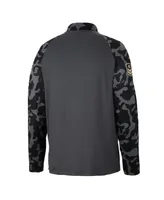 Men's Colosseum Charcoal Washington State Cougars Oht Military-Inspired Appreciation Long Range Raglan Quarter-Zip Jacket