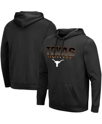 Men's Colosseum Black Texas Longhorns Blackout 3.0 Pullover Hoodie