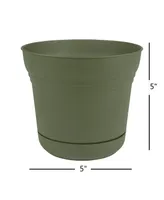 Bloem SP0542 Saturn Collection Planter with Saucer, Living Green - 5 inches