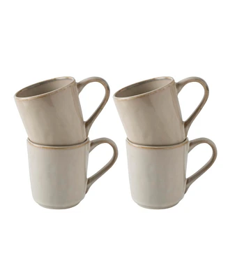 Dutch Rose Amsterdam Stoneware Mugs, Set of 4