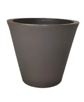 Tusco Products Cosmopolitan Round Garden Planter Espresso Brown, 16in