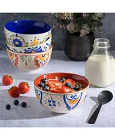 Laurie Gates Tierra Tile Hand-Painted 4 Piece Bowl Set