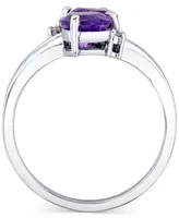 Amethyst (1-3/8 ct. t.w.) & Diamond Accent Double Heart Ring in 10k White Gold