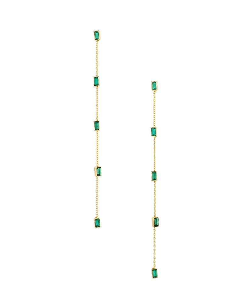 Ettika Linear Baguette Earrings in 18K Gold Plating