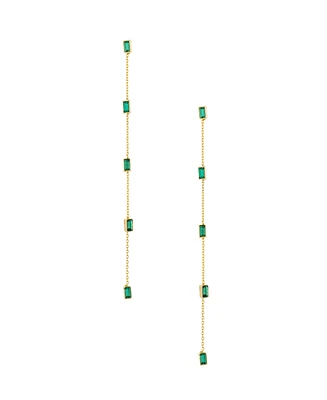 Ettika Linear Baguette Earrings in 18K Gold Plating