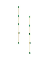 Ettika Linear Baguette Earrings in 18K Gold Plating