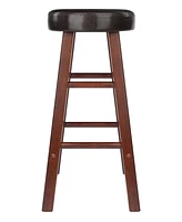 Winsome Maria 2-Piece Wood Cushion Seat Counter Stool Set