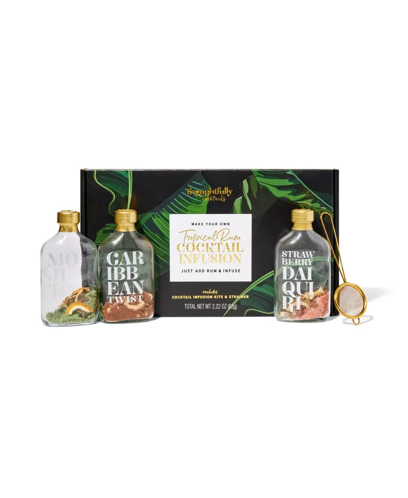 Thoughtfully Cocktails, Make Your Own Rum Infusion Cocktail Gift Set, Set of 3 (Contains No Alcohol) - Assorted Pre