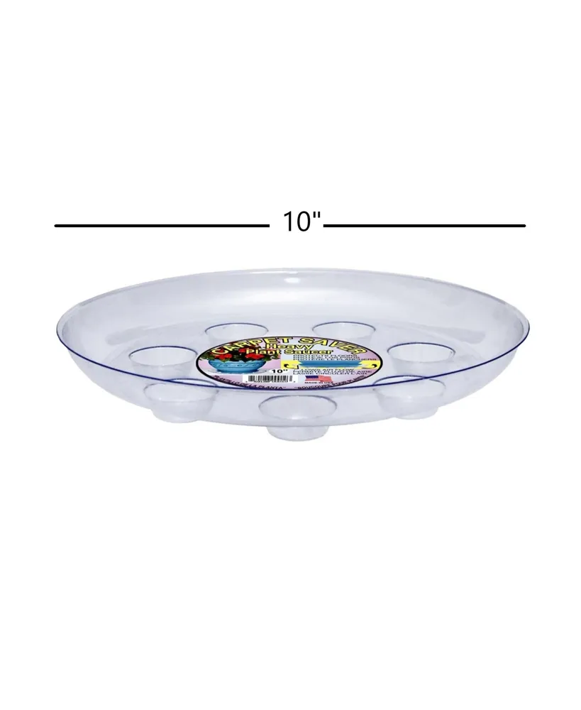 Cwp Heavy Gauge Footed Plastic Saucer, Clear, 10-Inch