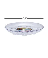 Cwp Heavy Gauge Footed Plastic Saucer, Clear, 10-Inch