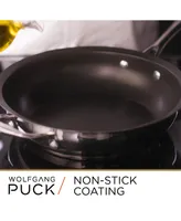 Wolfgang Puck 9-Piece Stainless Steel Cookware Set Scratch-Resistant Non-Stick Coating Includes Pots, Pans and Skillets Clear Lids and Cool Touch Hand