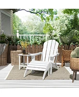WestinTrends Adirondack Folding Chair with Ottoman and Side Table Set