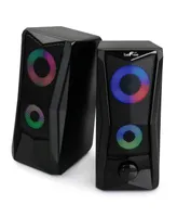 beFree Sound Computer Gaming Speakers with Color Led Rgb Lights