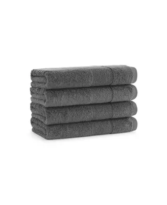 Aston and Arden Luxury Turkish Hand Towels, 4-Pack, 600 Gsm, Extra Soft Plush, 18x32, Solid Color Options with Dobby Border