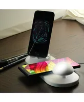 Trexonic Wireless Charger 3 in 1 Charger Dock with Wireless Charging Station and Soft Light Toadstool Lamp