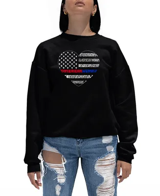 Women's American Woman Word Art Crewneck Sweatshirt