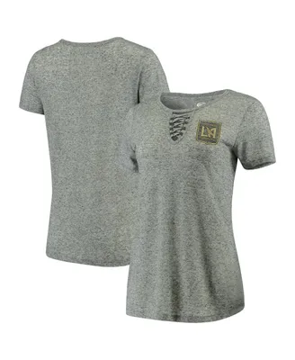 Women's Concepts Sport Gray Lafc Podium Lace Up T-shirt
