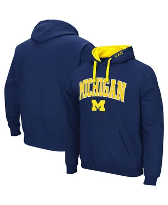 Men's Colosseum Navy Michigan Wolverines Big and Tall Arch Logo 2.0 Pullover Hoodie