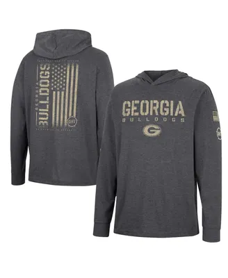 Men's Colosseum Charcoal Georgia Bulldogs Team Oht Military-Inspired Appreciation Hoodie Long Sleeve T-shirt