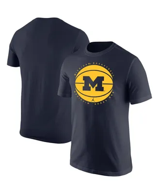 Men's Jordan Navy Michigan Wolverines Basketball Team Issue T-shirt